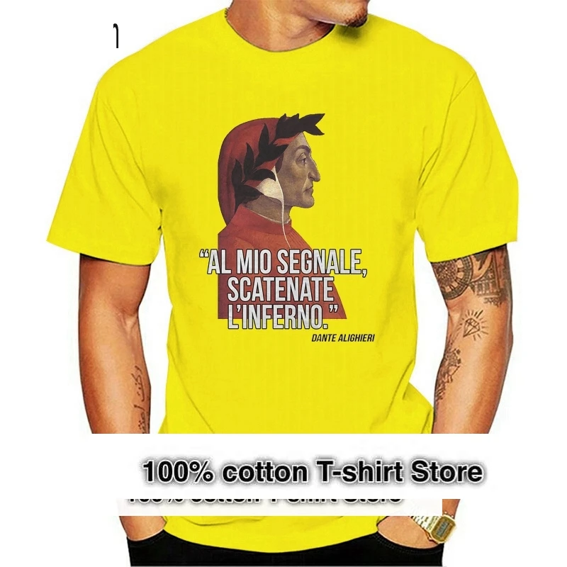 

Мужская футболка с цитатами забавная футболка Dante Alighieri подарок идея дорога к счастью хлопковая футболка на заказ