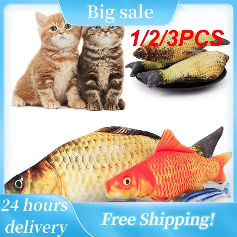 

1/2/3PCS Pet Fish Toy Soft Plush Toy Fish Cat 3D Simulation Dancing Wiggle Interaction Supplies Favors Cat Pet Chewing Toy Pet