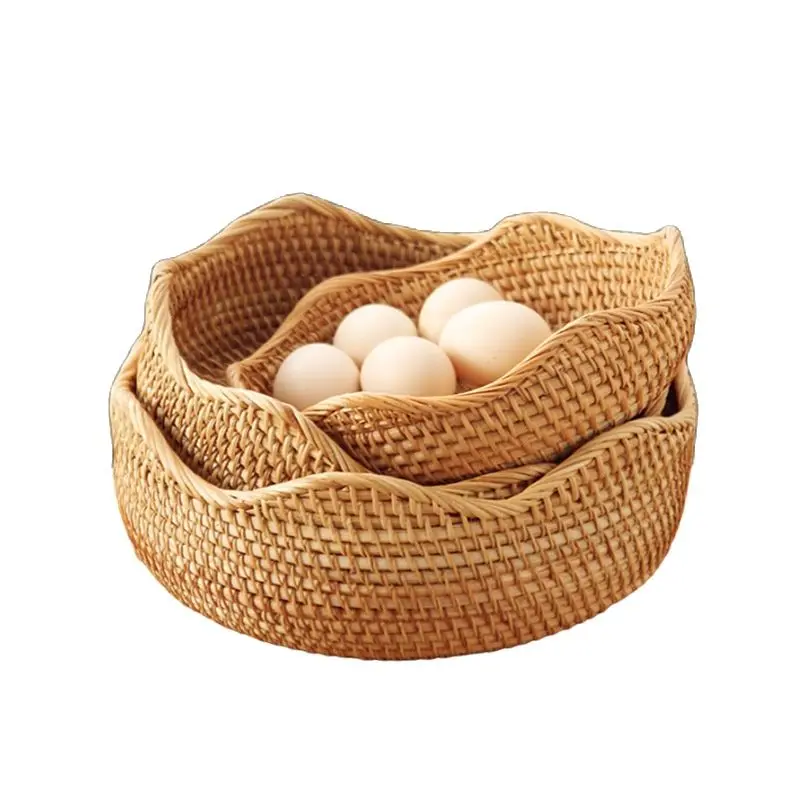 

CAMIGEL Woven Basket for Storage Vietnamese Rattan Woven Basket Fruit Basket