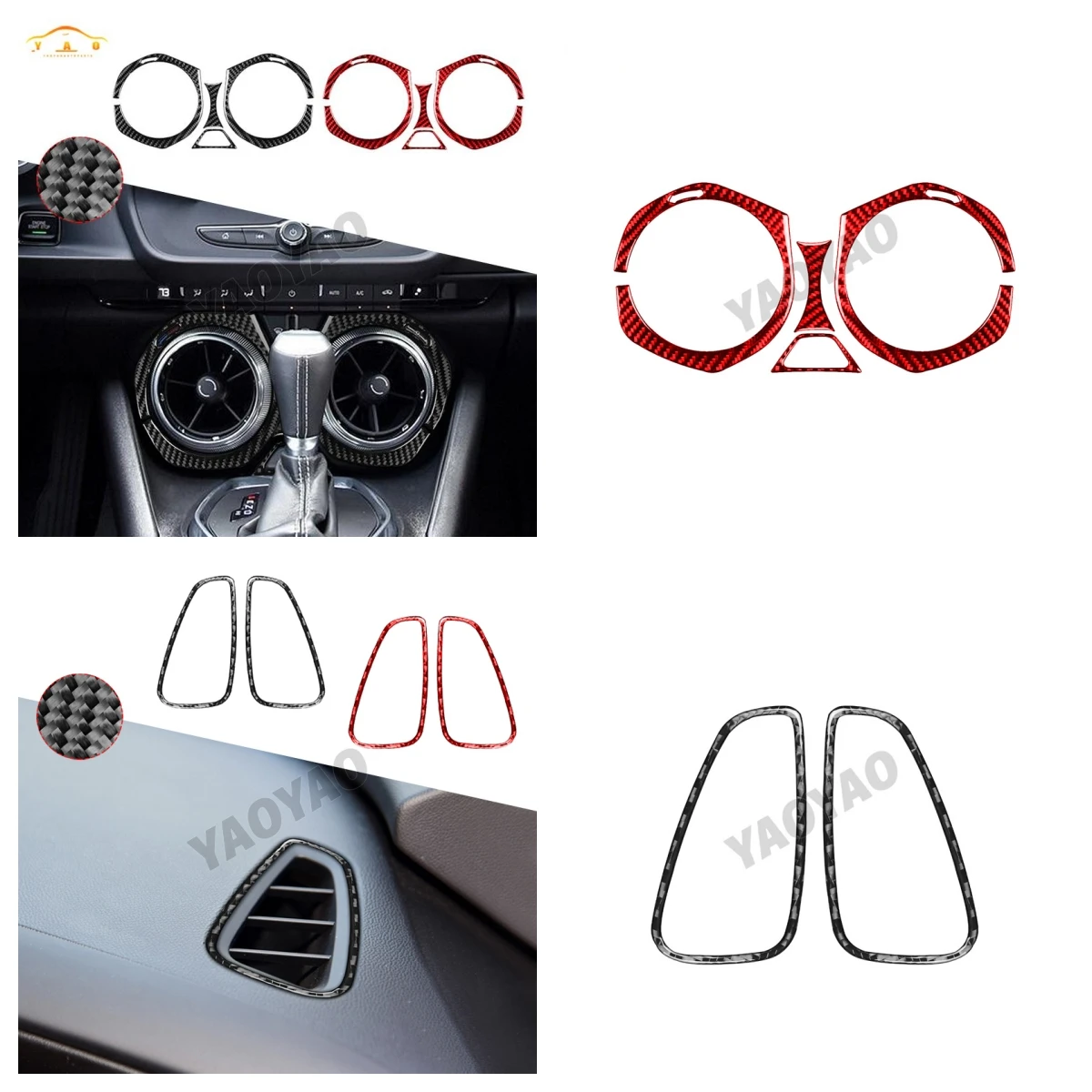 

Наклейка из углеродного волокна на решетку вентиляционного отверстия автомобильного кондиционера для Chevrolet Camaro 2016-2022, аксессуары для интерьера