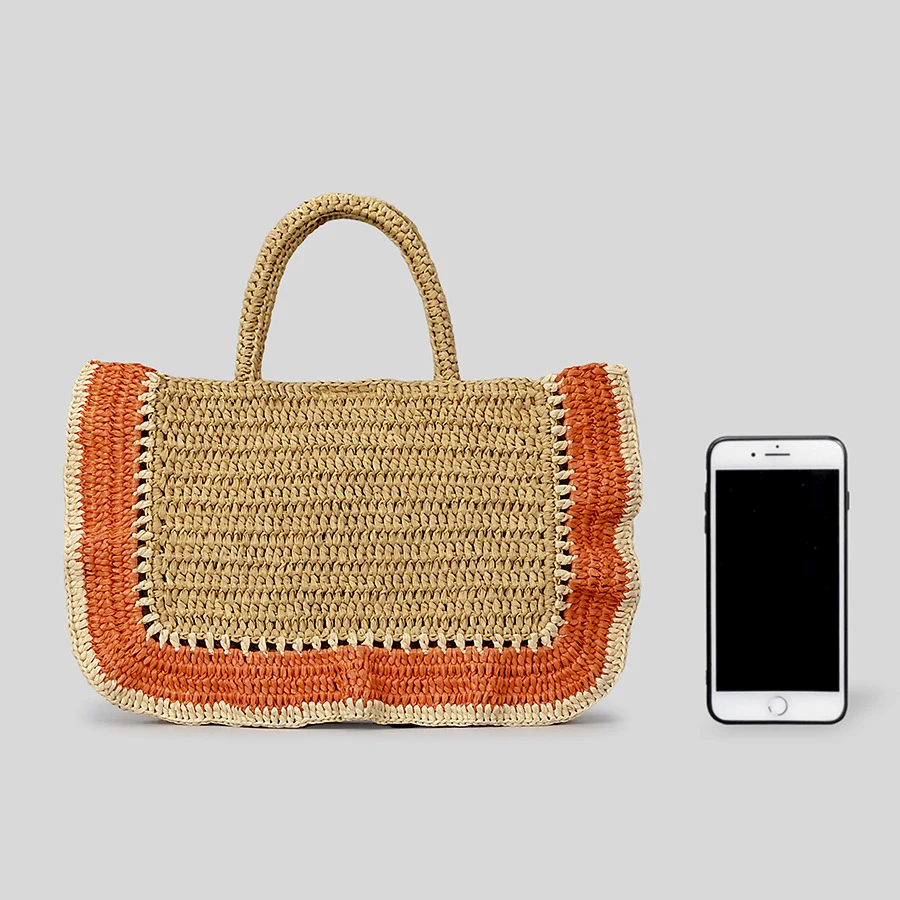 Casual Panelled Ruched Straw Bag Paper Woven Women Handbags Handmade Shoulder Crossbody Bags Summer Beach Large Tote Purses 2023