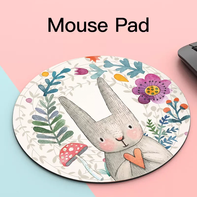 

Round Mouse Pad Desk Mat 20cm Washable Paint Tablet Mice Mats Rubber Home Office Computer Pads Mousepad Mouse PC Laptop Pad