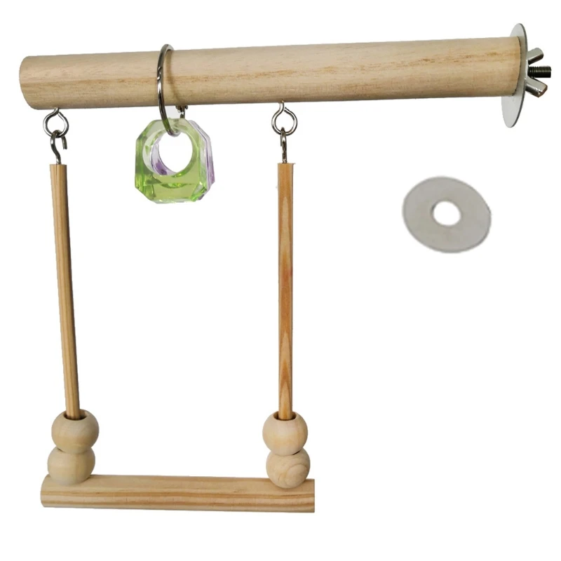 

Деревянная подставка для попугаев с жевательными бусинами