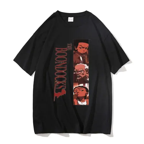 

The Boondocks Huey and Riley T-shirt Man Fashion Casual EU Size T Shirt Men Women High Quality Pure Cotton Tshirt Short Sleeve