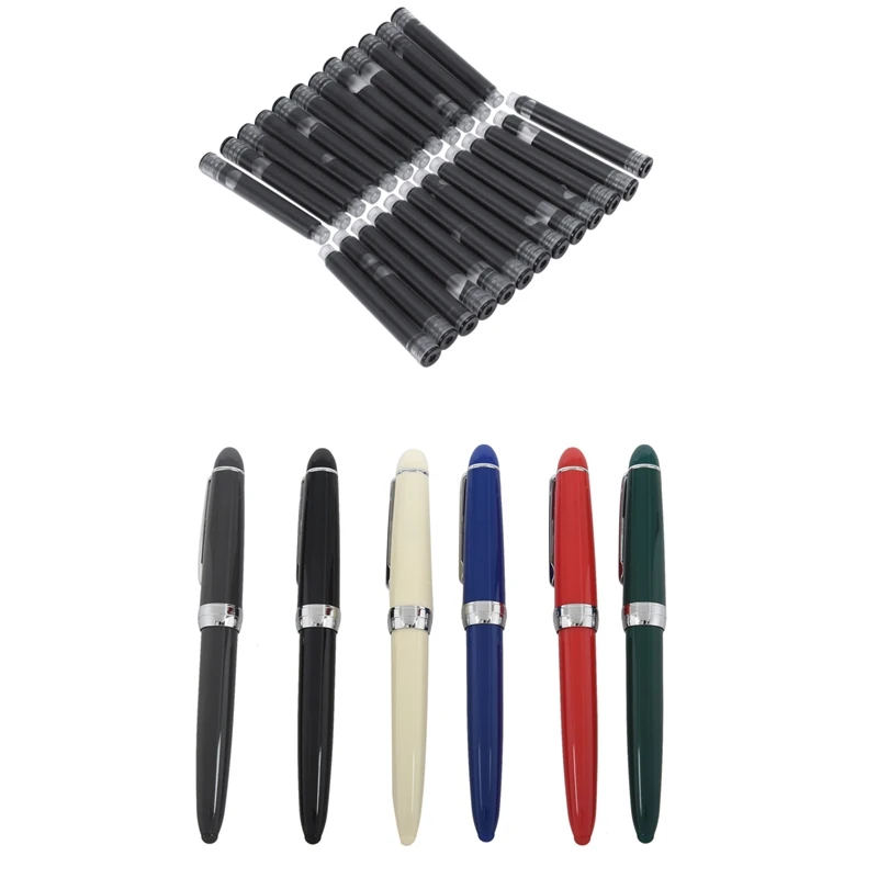 

Jinhao 25 PCS International Size Pen Ink Cartridge Black For Fountain Pens With Fountain Pen Set 6 Color
