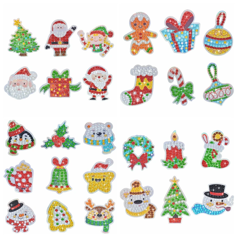 

Наборы для алмазной живописи «сделай сам» для детей, рождественские алмазы, бриллиантовая мозаика, художественные поделки, Мультяшные накл...