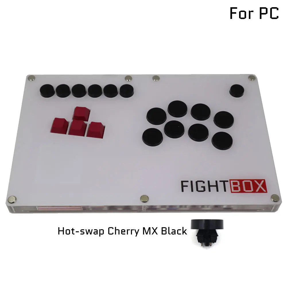 B6-PC Ultra-Thin Keyboard Button Mixbox Style Arcade Joystick Fight Stick Game Controller For PC USB Hot-Swap Cherry MX DIY