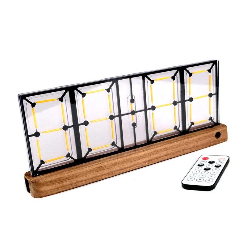 

Светодиодные часы с нитью накаливания, простой современный модный креативный декоративный орнамент для гостиной, подвесная стена из массива дерева и серебра, с дистанционным управлением