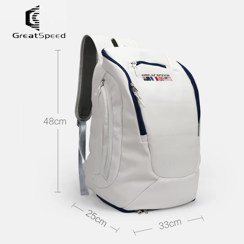 Greatspeed Tennis Racket Backpack Bag Badminton Bag Travel Business Large Capacity with Shoe Compoment Fashion Badminton Bag