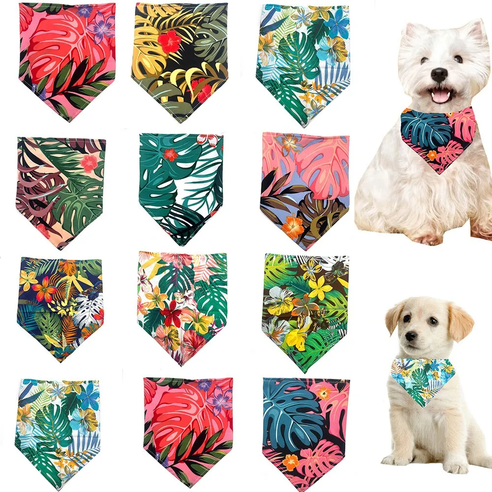 

Puppy Dogs For Rain Bandanas Tropical Dog 30/50pcs Cotton Dog Forest Pet Cat Small Dog Scarf Accessories Style Bibs Bandana