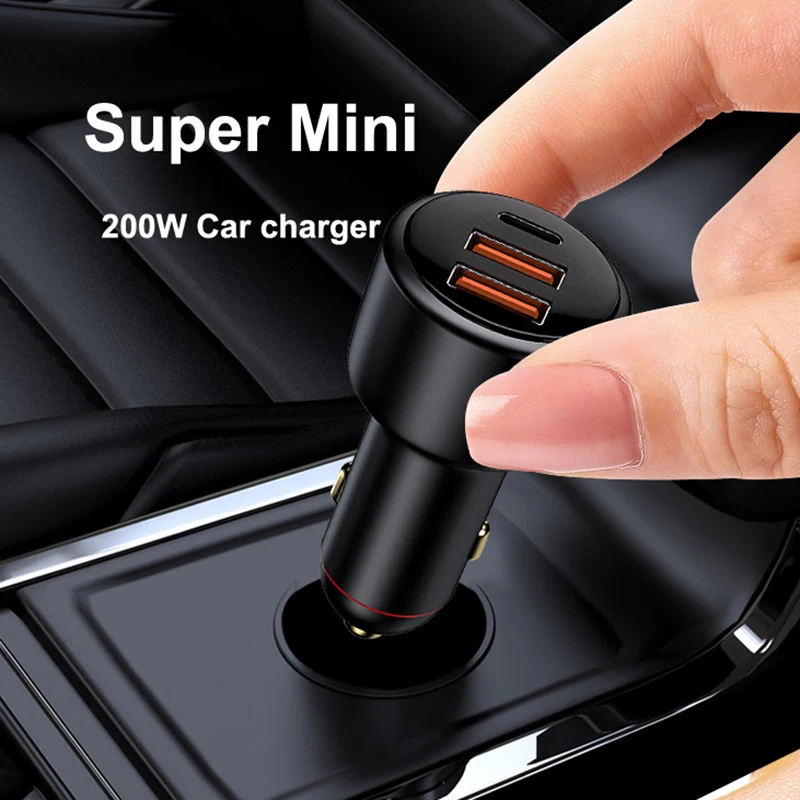 

USB PD 200W Car Charger 3port Super Fast Charger2.0 100W 65W 36W SuperCharge QC3.0 for Honor Xiaomi Vivo Huawei iPhone ONEPLUG