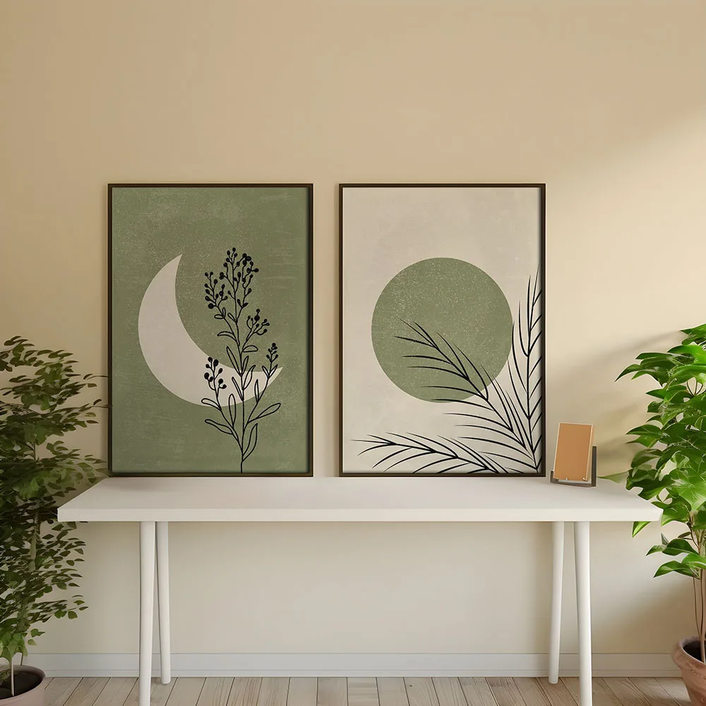 

Набор из 2 картин "Луна и солнце" на холсте