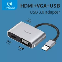 hagibis usb 3 0 to hdmi compatible vga adapter 1080p multi display 2in1 usb to hdmi compatible converter for windows 7810 os