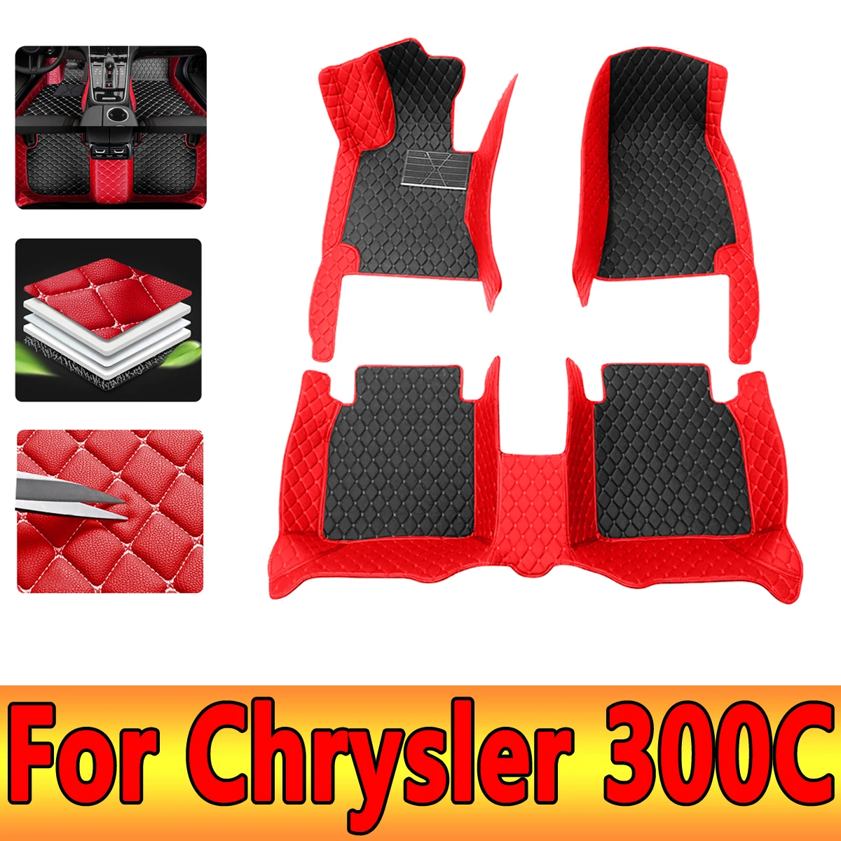 

Автомобильные коврики для Chrysler 300 300C 2004 ~ 2010, Нескользящие кожаные напольные коврики, аксессуары для автомобиля, коврик для защиты от грязи 2008