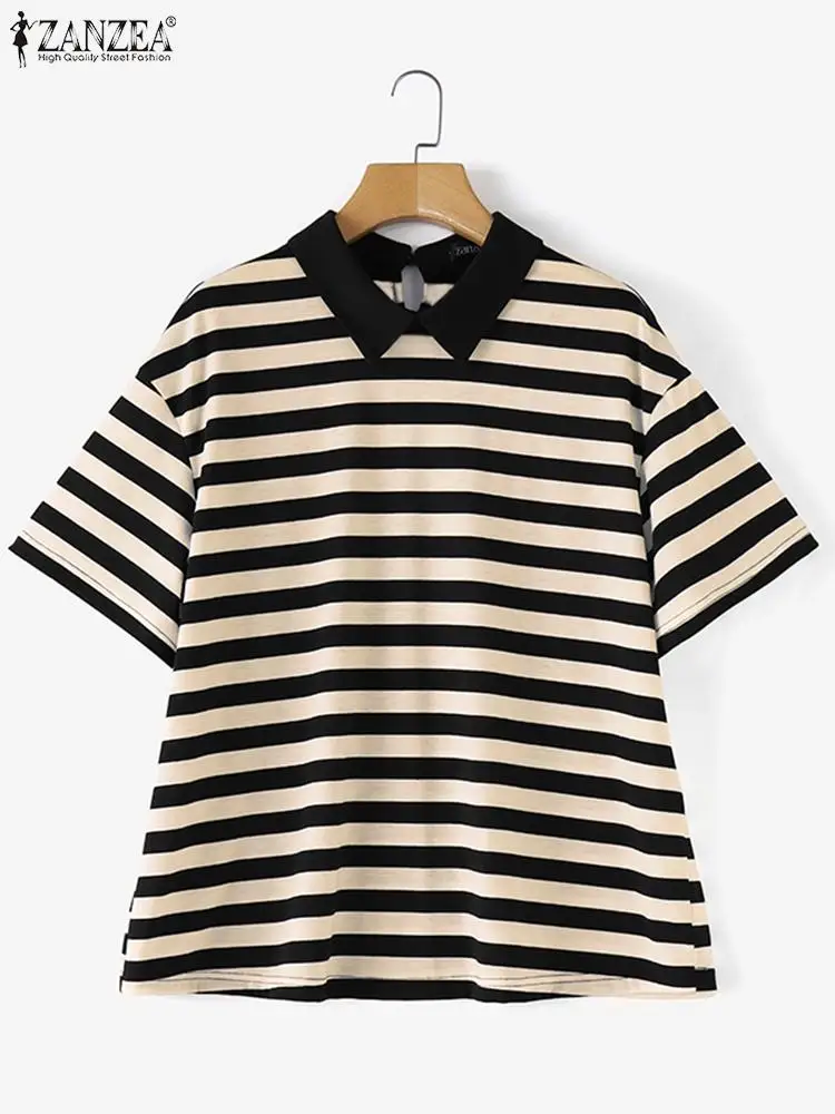 Женские туники с цветными блоками ZANZEA топы для праздника повседневные свободные