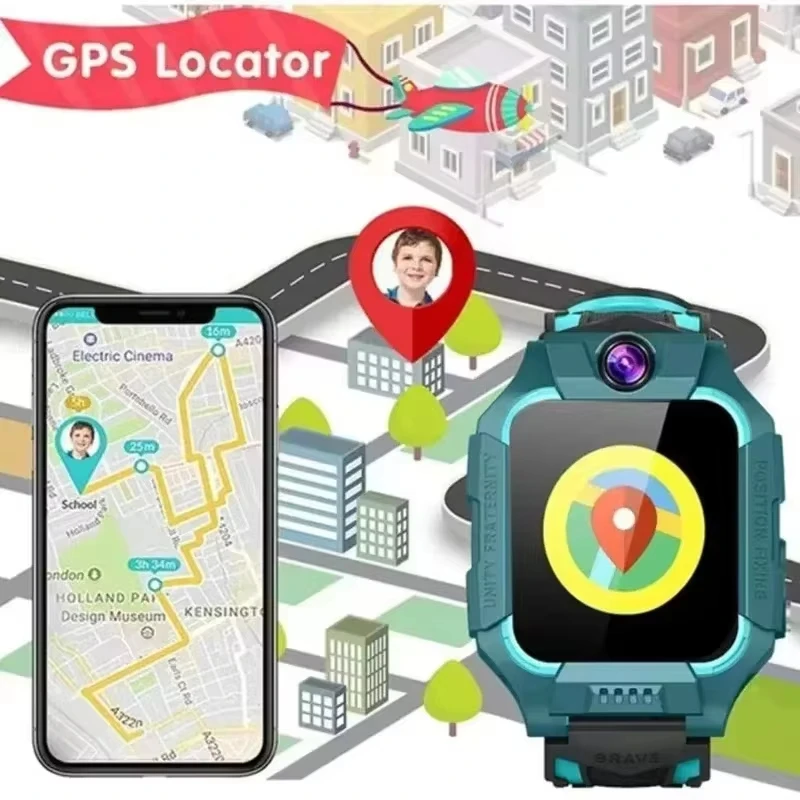 Фото Детские умные часы Xiaomi 5G с GPS-локацией, SOS, SIM-картой, функцией звонков, камерой 8K, водонепроницаемые, подарок для мальчиков и девочек, совместимость с Android и iOS №4