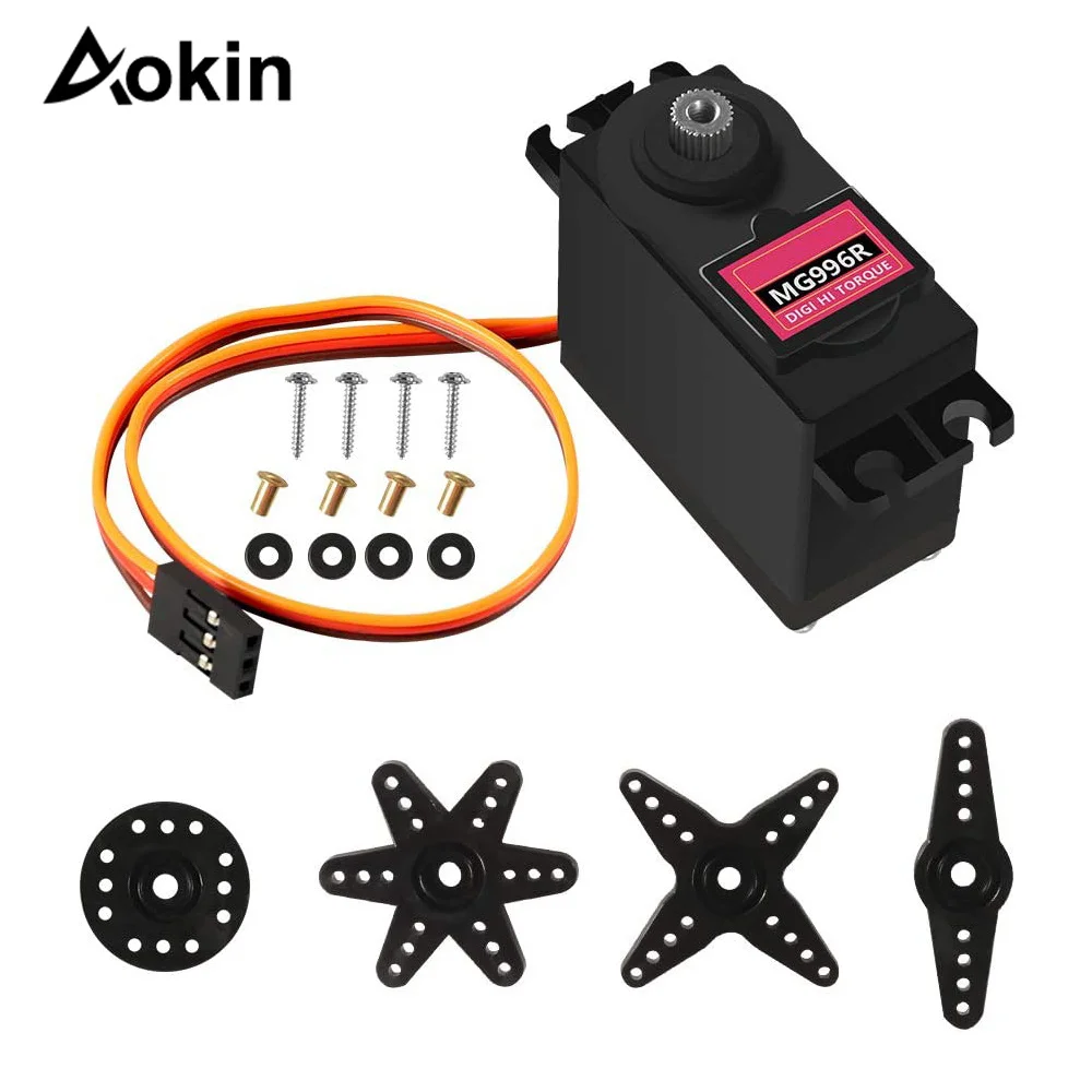 

High Torque MG996R 4.8-6.0V Digital Servo with Metal Gear for Futaba JR 1/8 1/10 RC Car Helicopter Robot Boat Arduino UNO DIY