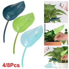 4/8pcs Plant Pot Watering Funnel Set Leaf Shape Plant Watering Devices Automatic Irrigation Tool Watering Plant Waterer Spikes