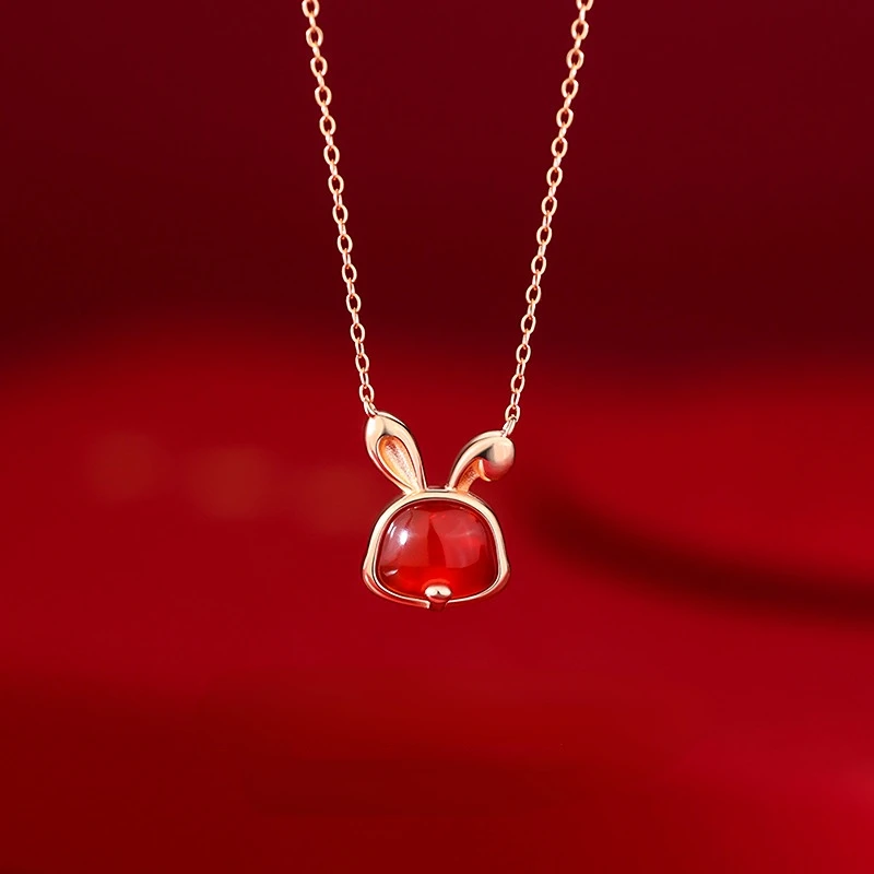 

Red Rabbit Pendant Necklaces for Women Girl Valentine's Day Gift