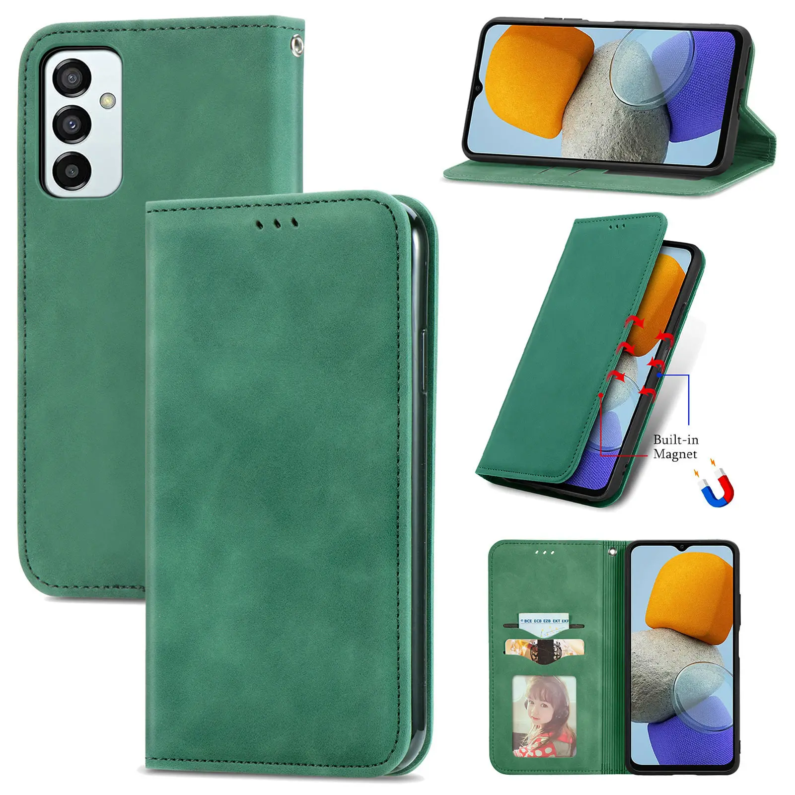 Retro Leather Flip Case for Vivo V29E V29 Lite V27 Pro V25 V23 V21 V20 SE Business Magnetic Closed 360 Protection Book Cover