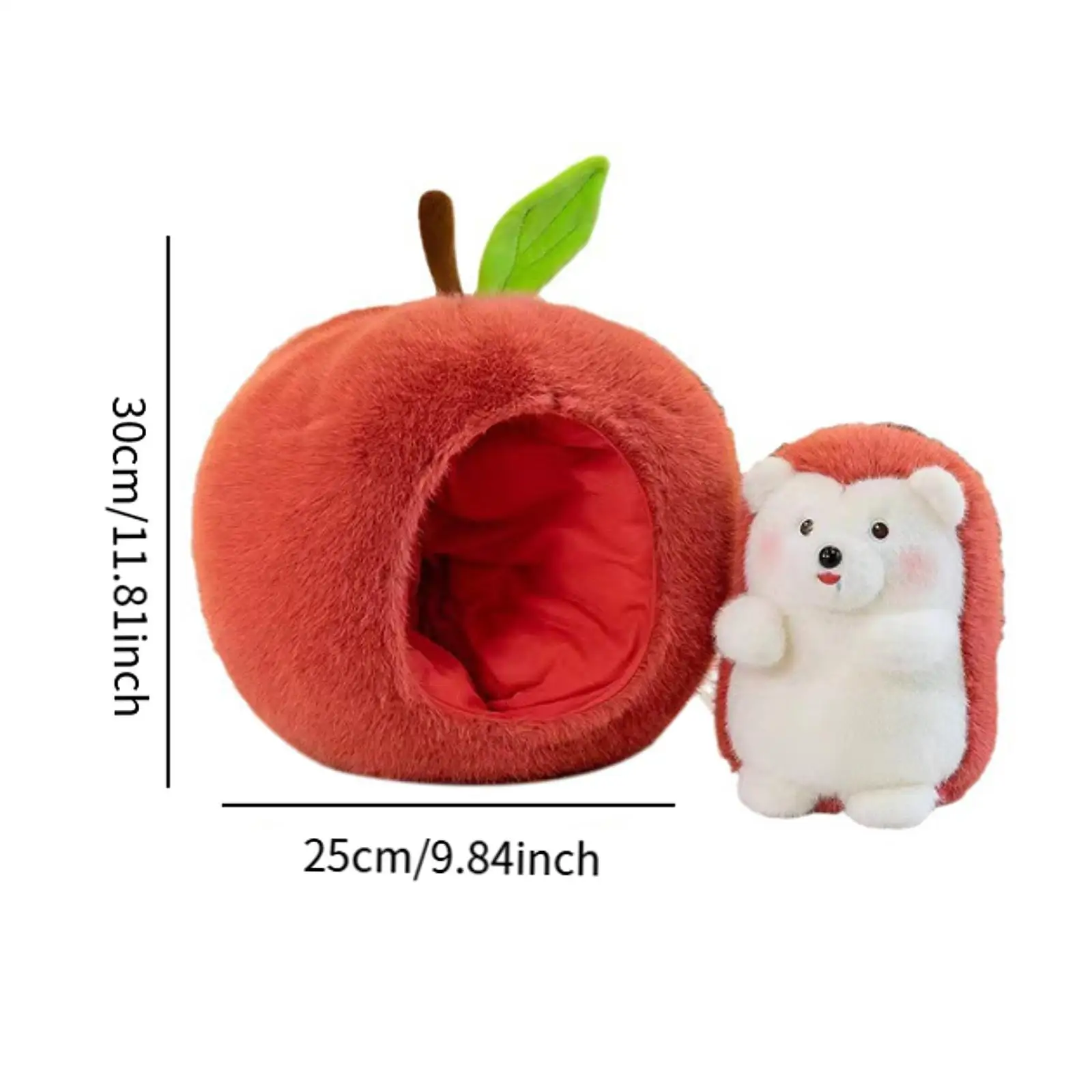 Creative Hedgehog Plush Toy Soft Lovely Realistic Decorative Apple for Kids Adults Children Boys Girls Baby