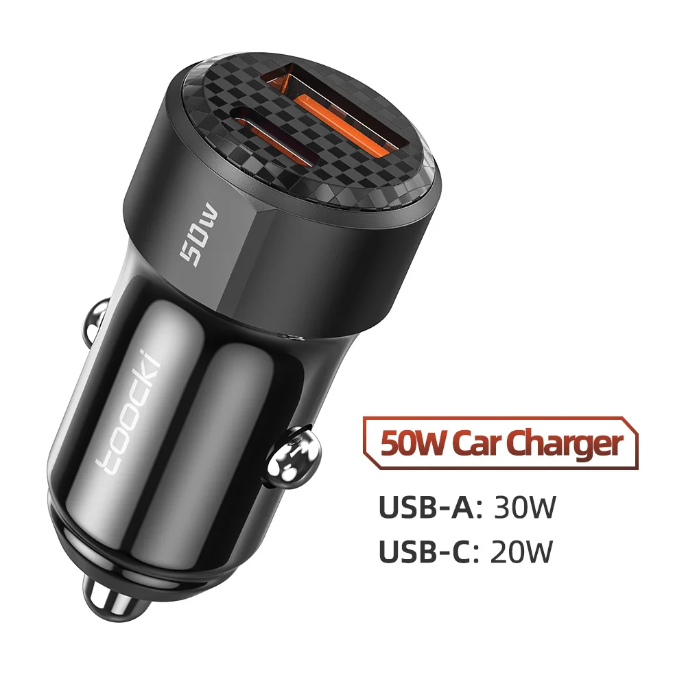 

Toocki 50 Вт USB C Автомобильное зарядное устройство типа C PD20W QC3.0 Автомобильное зарядное устройство для телефона Быстрая зарядка для iPhone Samsung Xiaomi Huawei