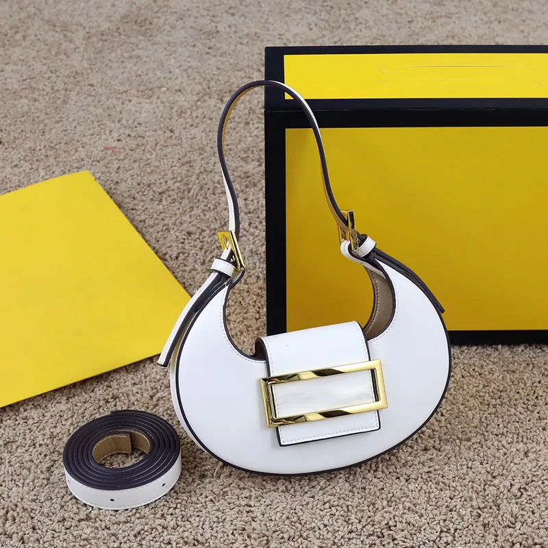

Cookie Mini Hobo Bag Designer Crossbody Bags Black White Genuine Leather Handbags Wallets Purse with Gold Metalware