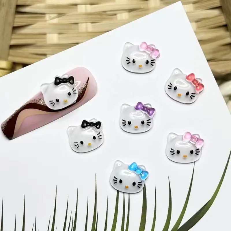 Подвески для ногтей Sanrio Hello Kittys, милые Мультяшные украшения для ногтей Kuromi, драгоценные камни для маникюра, аксессуары для самостоятельного украшения, 20 шт.