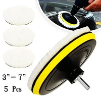 5pcs universal car polish pad 34 inch soft wool machine waxing sponge polisher car body polishing discs detailing cleaning tool