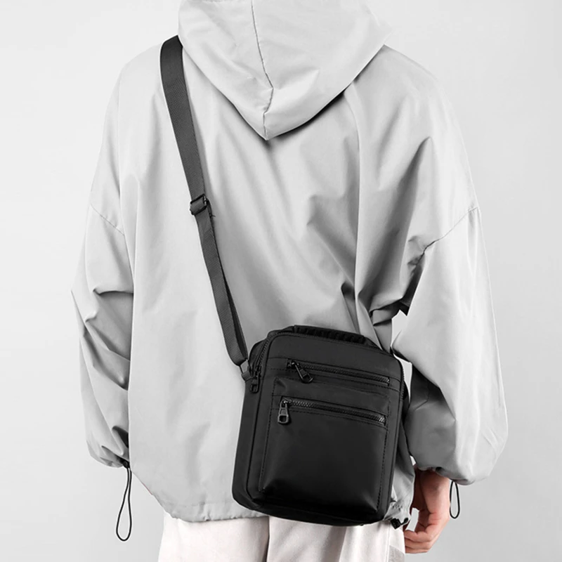 

Модная новинка, мужская сумка-слинг, нейлоновая многофункциональная сумка через плечо для отдыха, Высококачественная однотонная универсальная мужская сумка