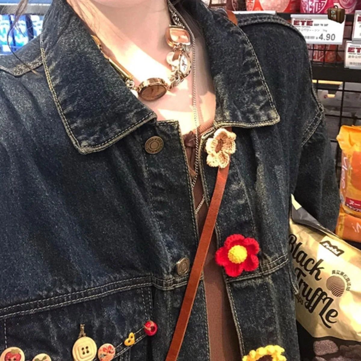 Джинсовое пальто в стиле Гонконга Sle ретро женское весенне-осеннее новое