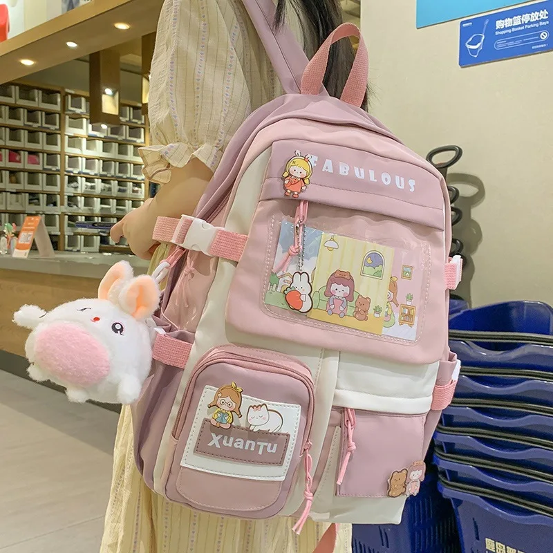 

Dropshipping ins cute schoolbag girls' school backpack female large capacity academic style children studenst kawaii backpacks