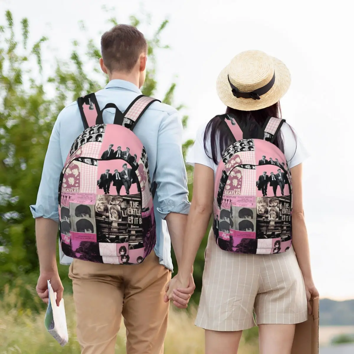 Harajuku The Beatle Memebers Art Рюкзак Студенческая школьная сумка для мужчин и женщин