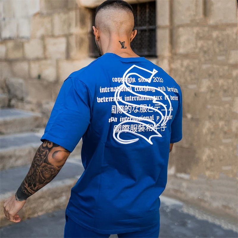 

Футболка мужская Спортивная с коротким рукавом, 2022 хлопок