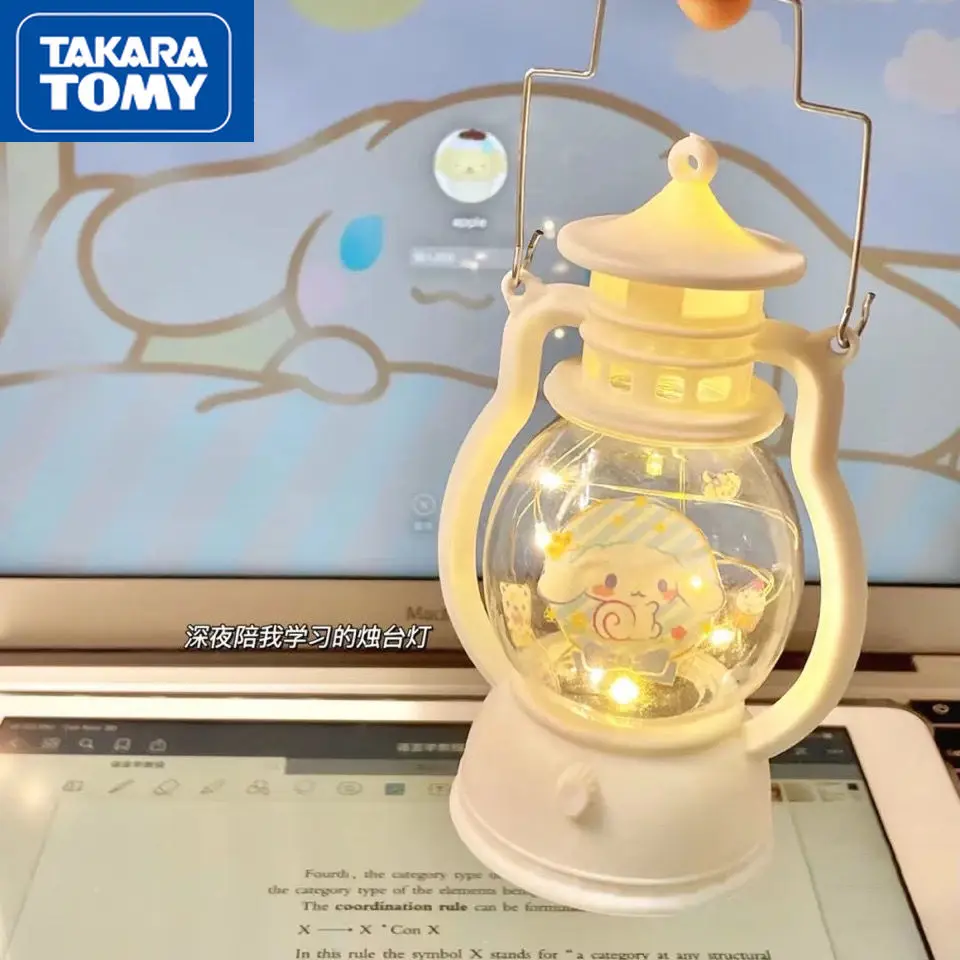 

TAKARA TOMY Cartoon Hello Kitty Oil Lamp Girl Heart Room Decoration Ornament Bedside Lamp Send Friend Birthday Gift