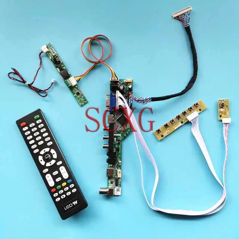 

Display Matrix Analog TV Drive Board For M195FGE M195FGK M195RTN01 19.5" HDMI-Compatible USB VGA AV RF 1600*900 30 Pin LVDS Kit