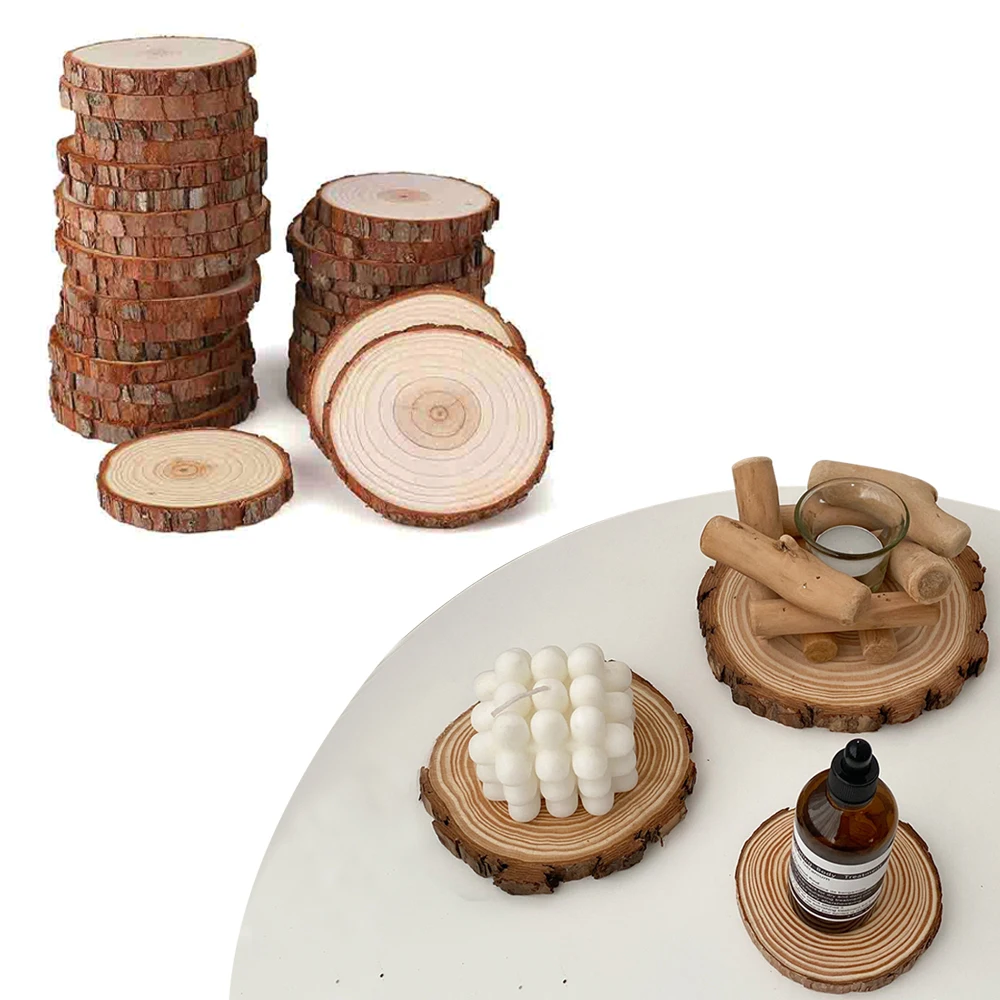 

Solid Wood Coaster 8/10/14CM Pine Solid Wood Kitchen Accessories Coasters Durable Heat Creative Home Furnishing Decoration