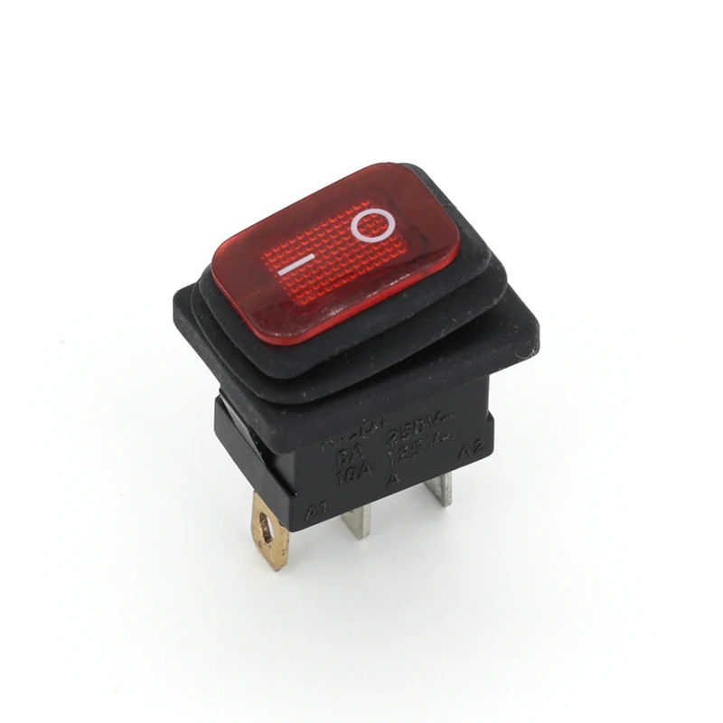 Водонепроницаемый Переключатель KCD1 3-контактный красный переключатель питания с