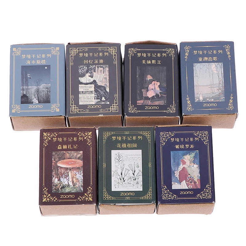 

100Sheets Vintage Stickers Mini Book Craft Diy Decoration Scrapbooking Dollhouse
