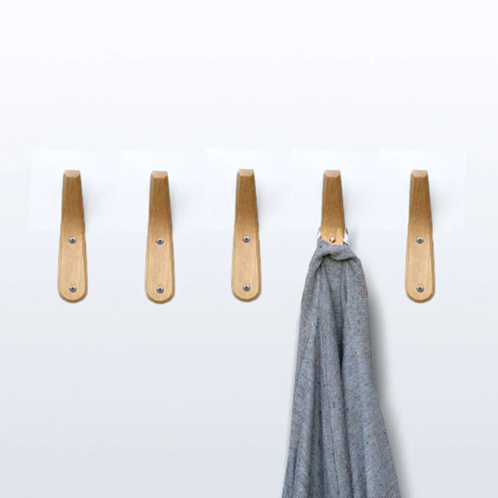 

4pcs Wall Mounted Modern Clothes Hanger Crafts V Shape Bedroom Home Hat Towel Keys Storage Rack Bags Wooden Coat Hooks Door Back