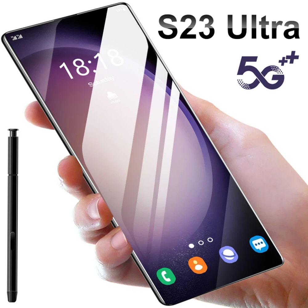 

SmartPhone S23 Ultra 6.7 HD Android Mobile Phones Unlocked 4G/5G Dual Sim Card 6800mAh 16GB+1TB Cellphones 32MP+64MP Celulares