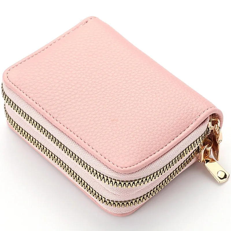 

Short Lychee Grain Zipper Wallet Multi ID Driver's License Card Bag Simple Solid Color Neat Storage Small and Convenient Purse