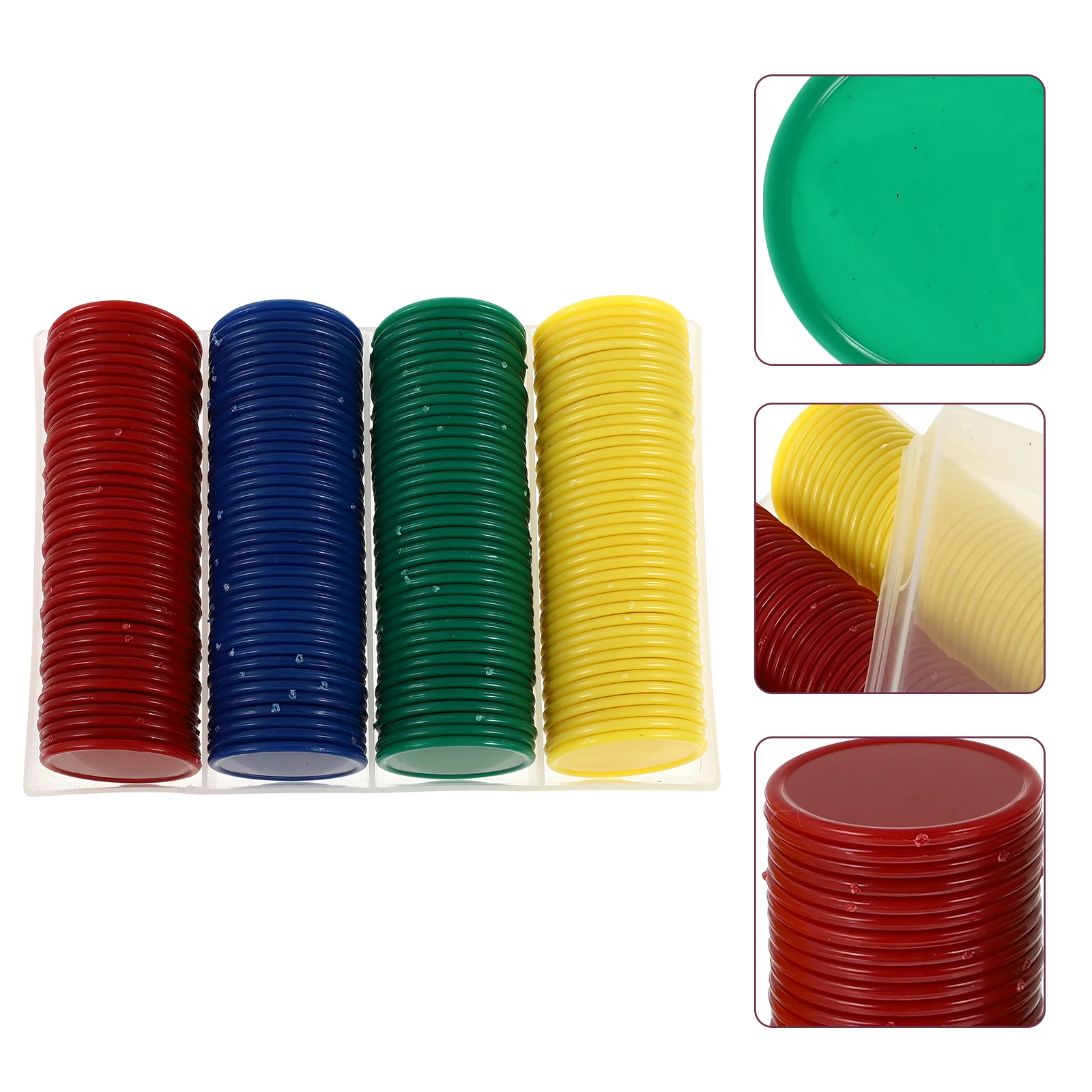 

160pcs Game Chips Poker Chips Game Supplies Plastic Markers Counting Discs Math Teaching Aids For Home Child Students Kid