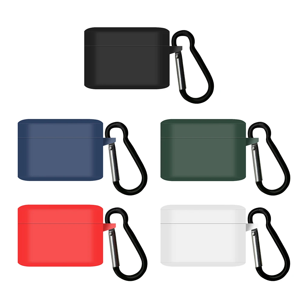 

Soft Silicone Shell Cases Bluetooth-compatible Wireless Earphone Cover for 1MORE PistonBuds Pro Charging Box Bags with Carabiner