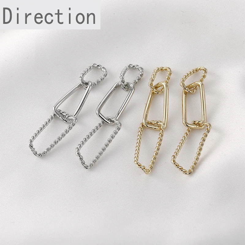 

Custom 14k Copper-clad Gold Color Wild Rectangular Twist Chain Diy Earrings Bracelet Necklace Jewelry Matching Materials