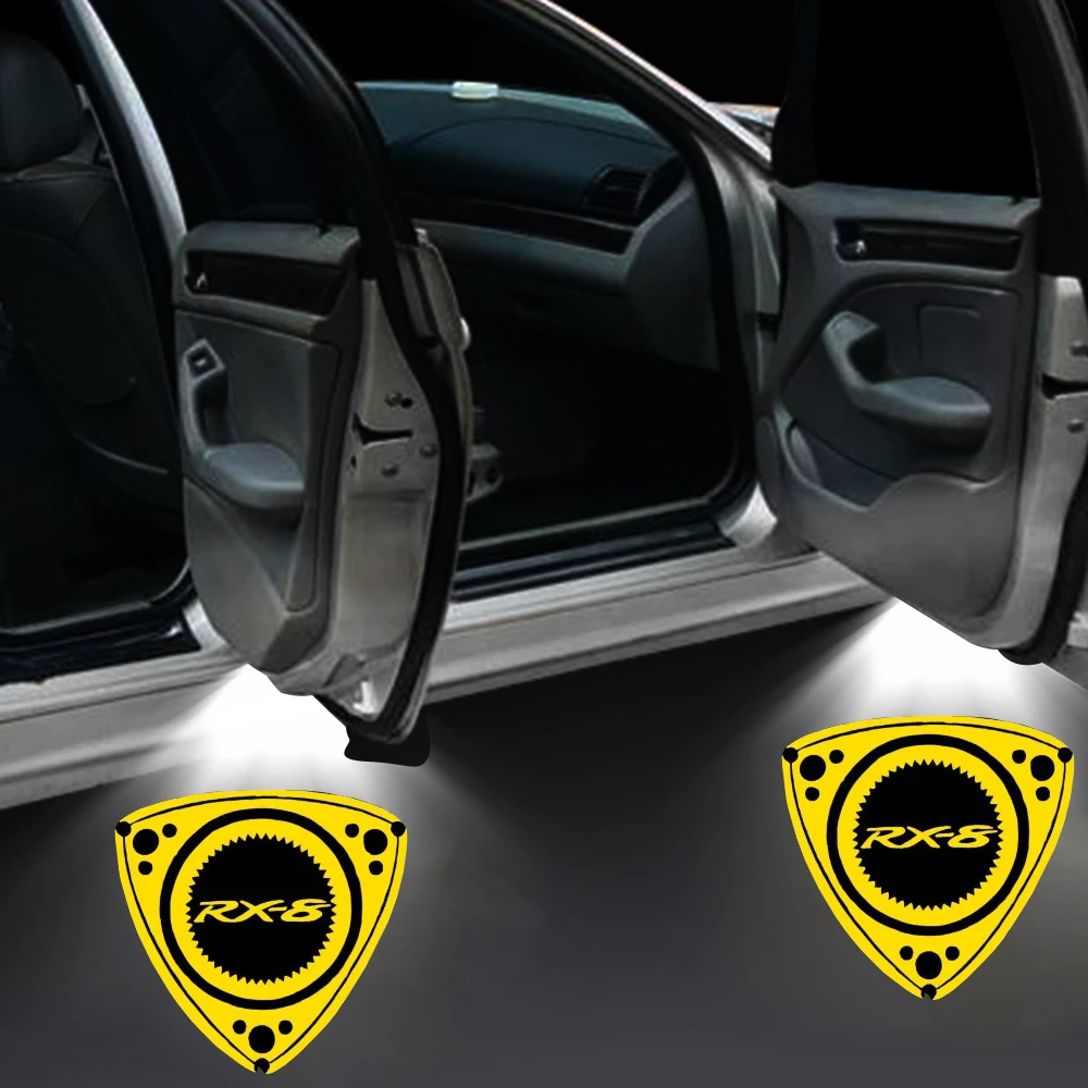 

Желтая фотовссветильник с логотипом, светодиодная эмблема, подсветильник для MAZDA 626, 323, A8, фонарь для двери автомобиля MAZDA RX8, CX9