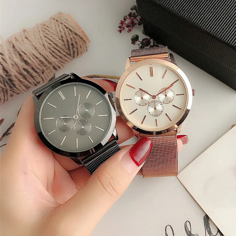 Brand Wrist Watches Men Women Girl Ladies Style Quartz Casual Steel Metal Band Clock m139