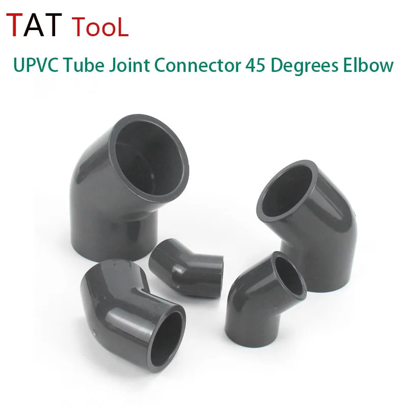 

UPVC Tube Joint Connector 45 Degrees Elbow Aquarium Fish Tank Pipe Joints Garden Water Connectors 1 Pcs