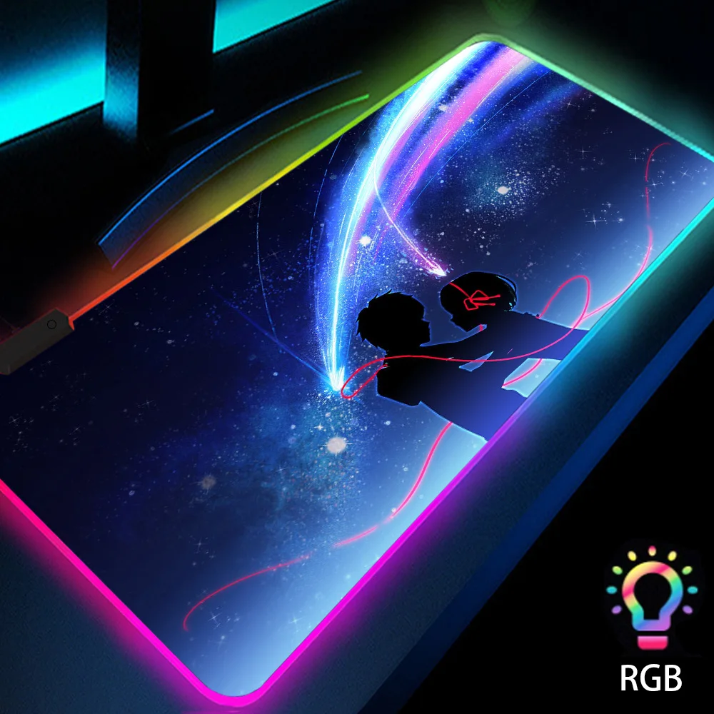 

Your Name Anime Led Rgb Big Backlit Keyboard Mouse Pad Cute Desktop Accessories Cool Stuff for Desk Kawaii mousepad 800×300