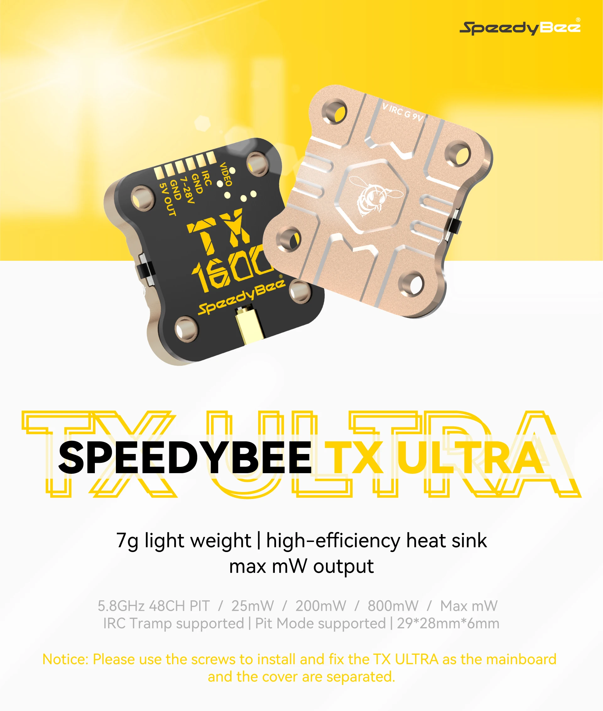 SpeedyBee Ultra TX1600 5.8GHz 1.6W VTX